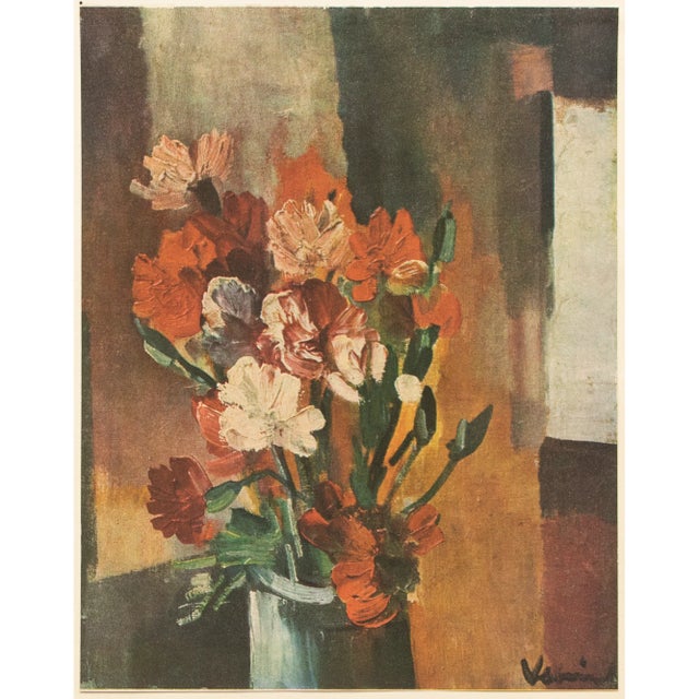 1947 After M. Vlaminck "Carnations", First Edition Period Parisian Offset Lithograph For Sale