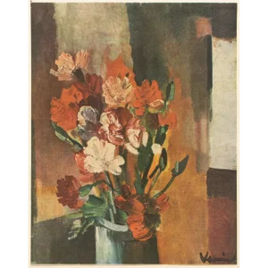 1947 After M. Vlaminck "Carnations", First Edition Period Parisian Offset Lithograph