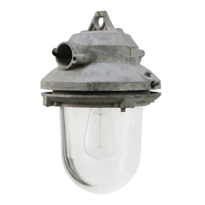 Industrial Clear Glass & Grey Pendant Lights