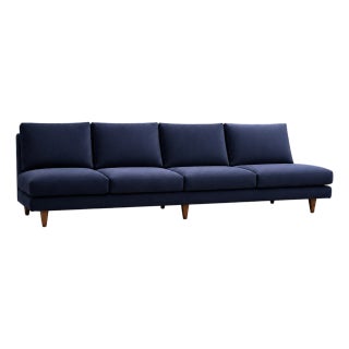 Four-Seat Brazilian Modern Sofa in Hardwood by Joaquim Tenreiro, Brazil, 1950s For Sale
