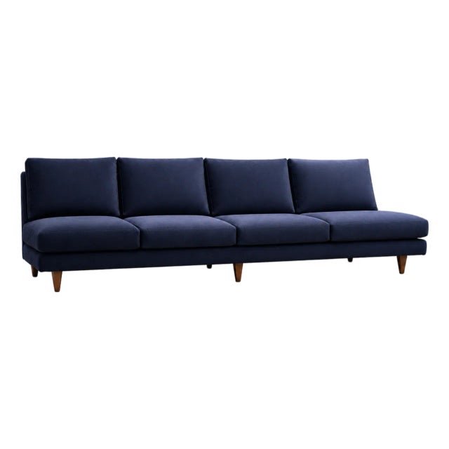 Four-Seat Brazilian Modern Sofa in Hardwood by Joaquim Tenreiro, Brazil, 1950s For Sale