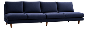 Four-Seat Brazilian Modern Sofa in Hardwood by Joaquim Tenreiro, Brazil, 1950s
