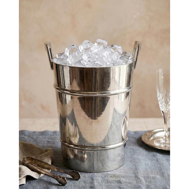 Mid-Century Modern Silver Plated Champagne Cooler and Ice Bucket, 1950s For Sale - Image 3 of 8