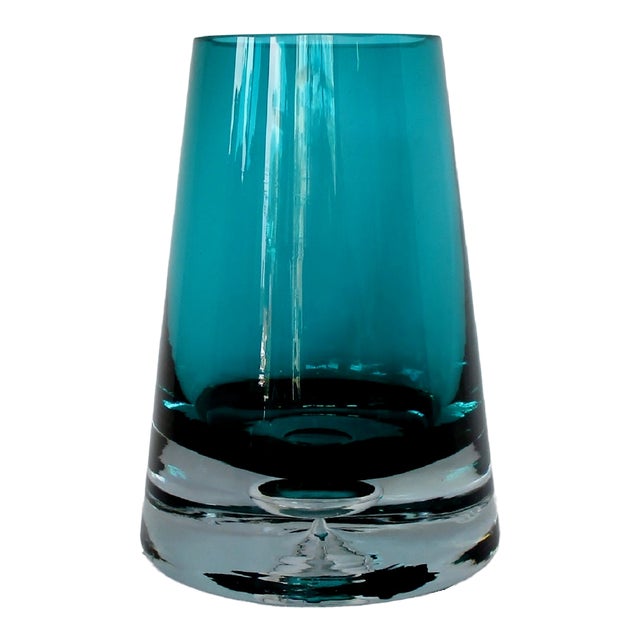 Scandinavian Teal Glass Vase Chairish
