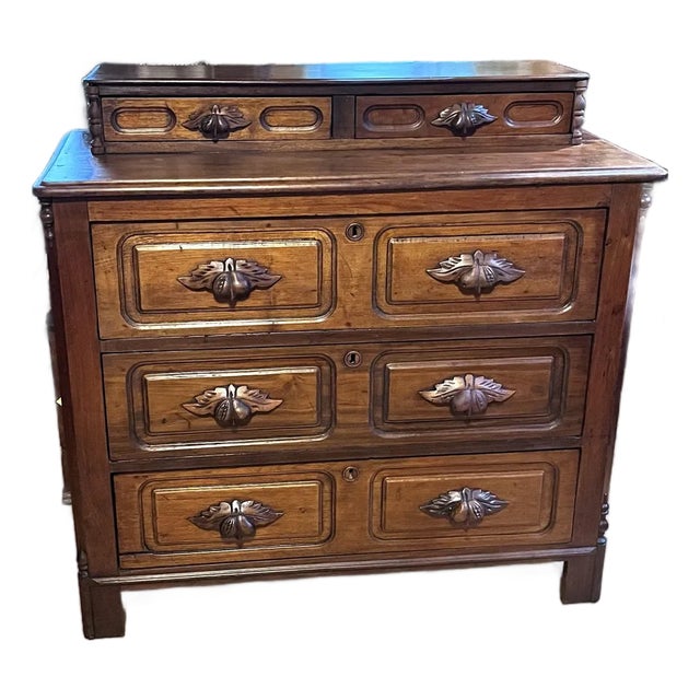 19th Century, Victorian Eastlake, Black Walnut Dresser With Cedar Backing and Cedar Drawer Bottom For Sale