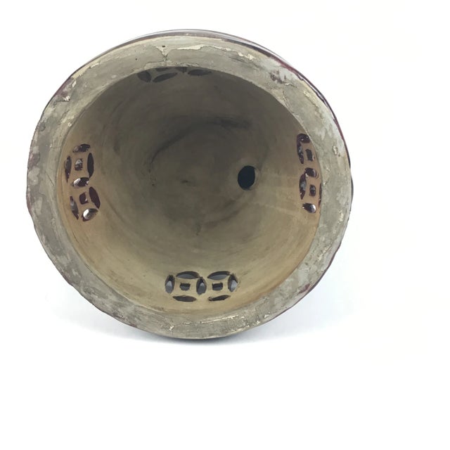 Large Chinese Porcelain Foo Dog Lion Incense Burner For Sale - Image 11 of 13