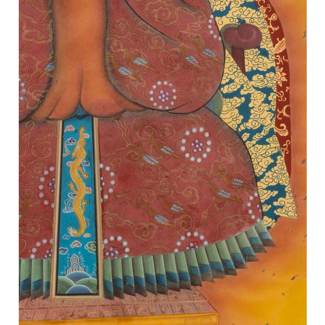 Pair of Chinese Ancestor Portraits Reverse Glass Paintings For Sale - Image 4 of 12