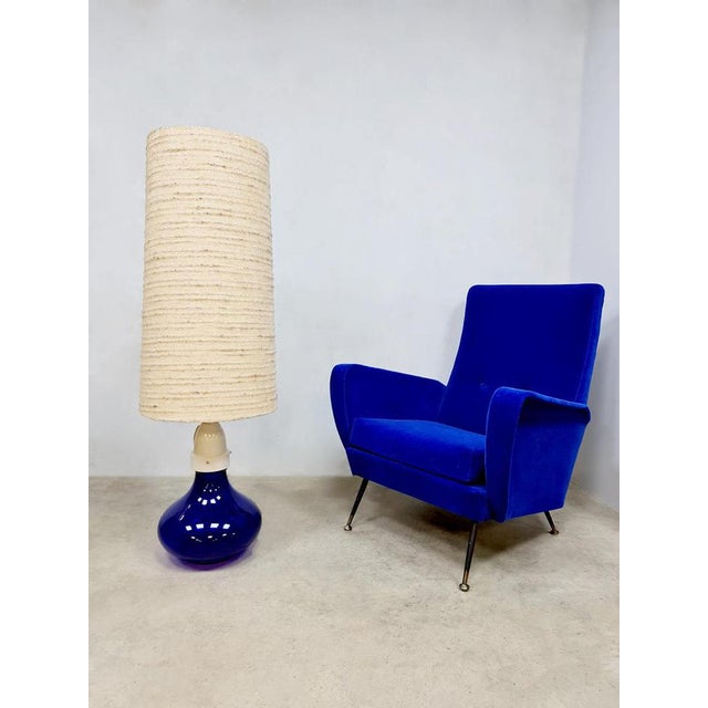 Vintage Italian Blue Glass Floor Lamp, 1960s For Sale - Image 4 of 7