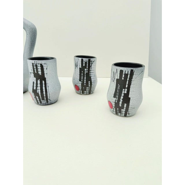 Ceramic Orangeade Service by François Caleca for Vallauris, France, 1960s, Set of 7, in Very Good conditions. Designed...