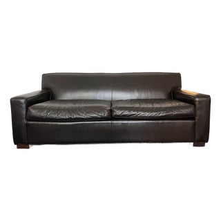 Mitchell Gold + Bob Williams 2-Cushion Premium Top-Grain Leather Sofa in Espresso For Sale