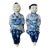 Pristine 1980s Chinoiserie Cobalt Blue & White Porcelain Shelf Sitters - A Pair For Sale
