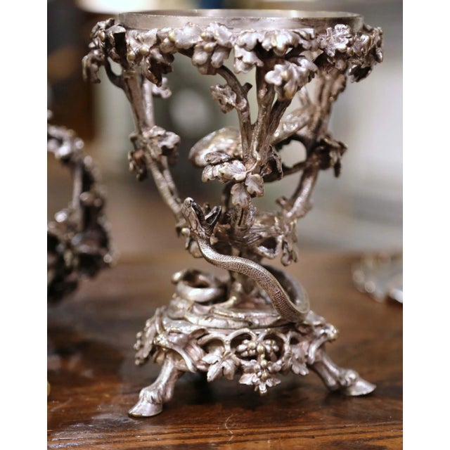 Mid 19th Century 19th Century French Silvered Bronze Compotes Signed Christofle - a Pair For Sale - Image 5 of 10