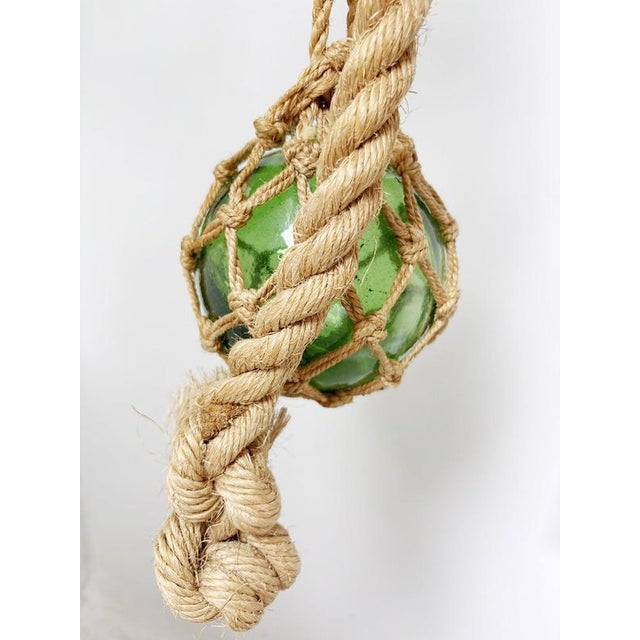 1960s Decorative Pendant with Two Glass Globes in a Fishermans Net, France, 1960s For Sale - Image 5 of 8