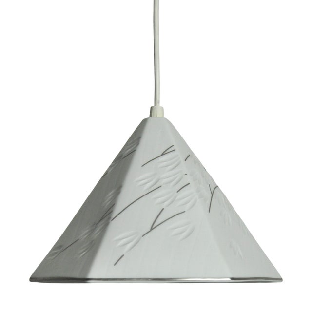 Luciana White China Porcelain Pendant Lamp from Royal Copenhagen, 1960s For Sale