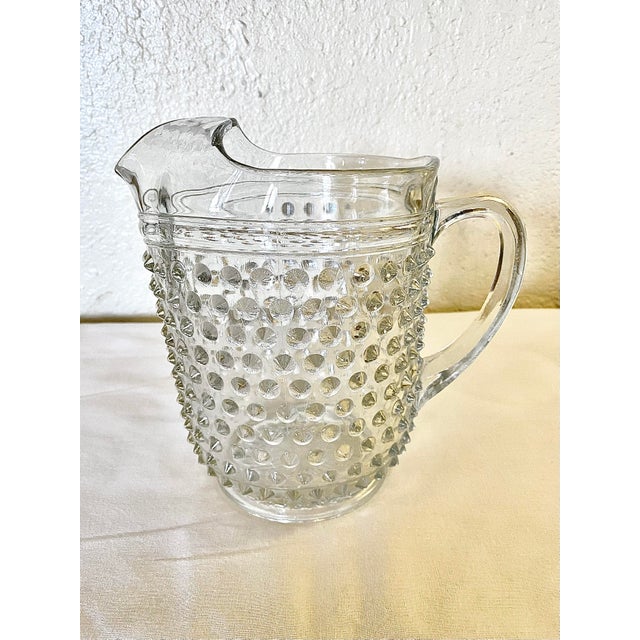 American Vintage Anchor Hocking Hobnail Glass Pitcher For Sale - Image 3 of 5