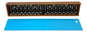1962 ALCOA Aluminum Chess Set by Austin E. Cox in Wall-Mounted Case