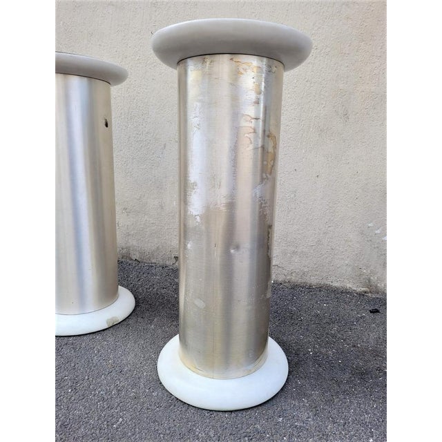 Brushed Marble and Aluminum Console by Lino Sabattini, 20th Century For Sale - Image 14 of 15