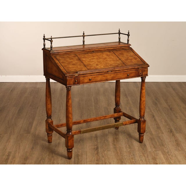 High Quality Standing Desk With Galleried Top and Slant Front Opening to Compartmented Interior