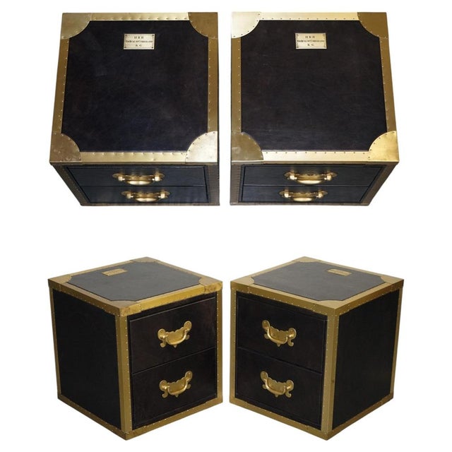 A magnificent pair of Timothy Oulton bedside nightstands from the highly desirable Cumberland Collection, beautifully...