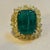27.89 Ct Natural Colombian Emerald Cabochon & 5.73 Ct Yellow Diamond Ring 18 Kt For Sale - Image 4 of 8