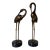 Pair of Life-Size Vintage Brass Crane Sculptures on Black Marble Bases For Sale