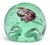 Murano Red Purple Gold Leaf Fish Large Bubbles Italian Art Glass Green Uv Reactive Paperweight, Cenedese Barbini For Sale In Orlando - Image 6 of 9