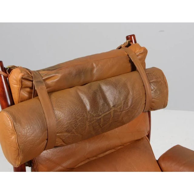Inca Lounge Chair in Original Leather attributed to Arne Norell, 1970s For Sale - Image 3 of 9