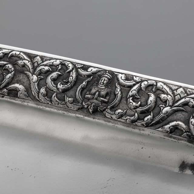 Thai Silver Tea Service on Tray, 1950s, Set of 6 For Sale - Image 10 of 18