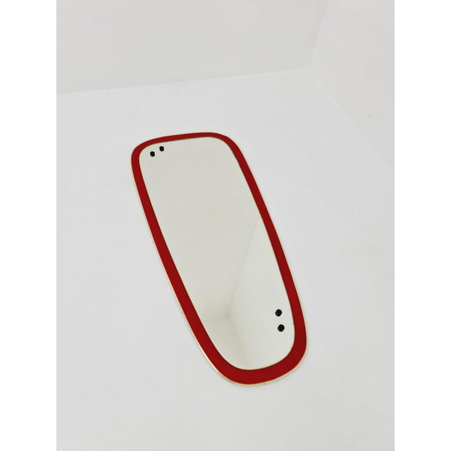Metal Mid-Century German Model Rockabilly Asymmetric Brass Original Kidney Wall Mirror by Zier, 1960s For Sale - Image 7 of 11
