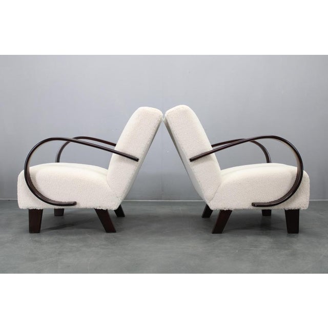 Art Deco Beech Armchairs from Jindřich Halabala, 1940s, Set of 2 For Sale - Image 6 of 14