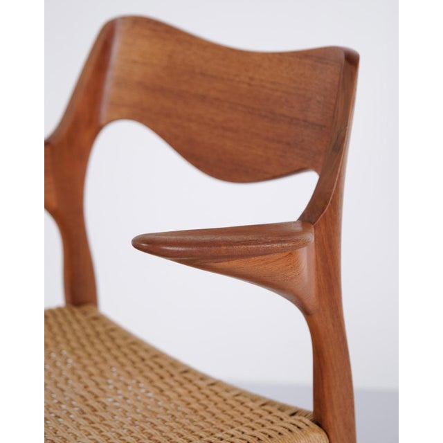 Model 55 Dining Chair in Teak & Woven Seat by N.O Møller For J.L. Møllers, 1960s For Sale - Image 9 of 15