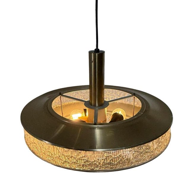 Late 20th Century Vintage Pendant Lamp with Glass Side and Bottom from Herda, 1970s For Sale - Image 5 of 11