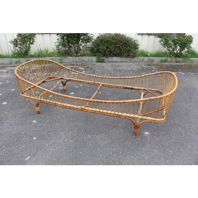 Wood Vintage Italian Rattan Bed, 1960s For Sale - Image 7 of 7