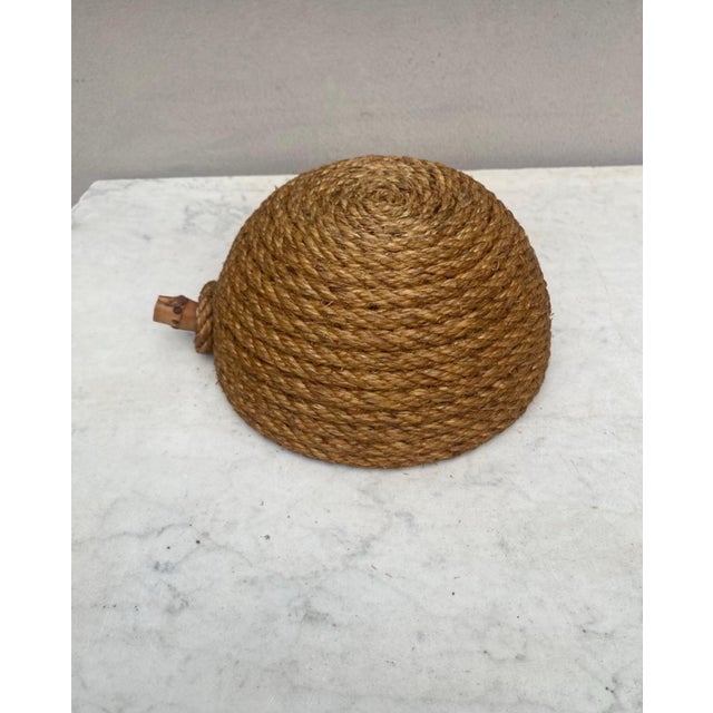 Glass Mid-Century Rope Basket Adrien Audoux & Frida Minet For Sale - Image 7 of 7
