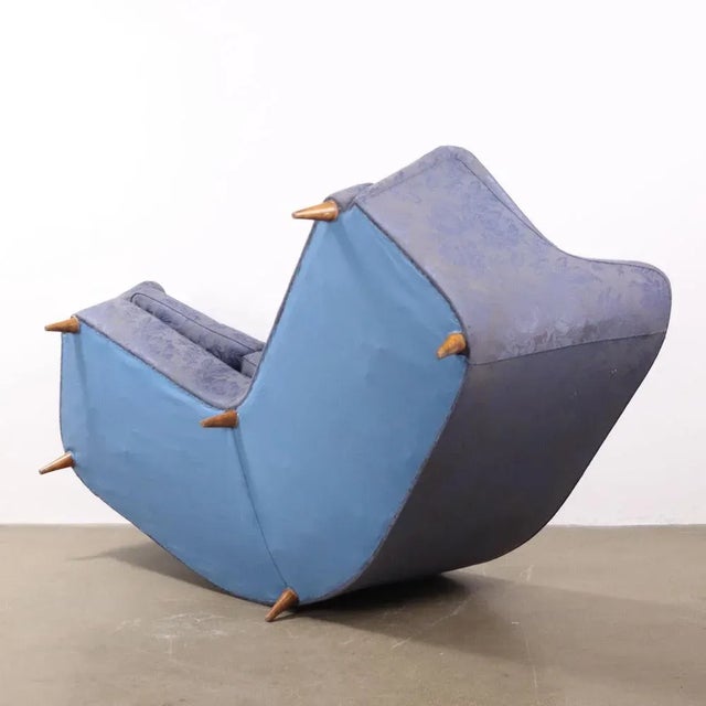 Vintage Corner Sofa in Fabric and Wood, 1950s For Sale - Image 9 of 10