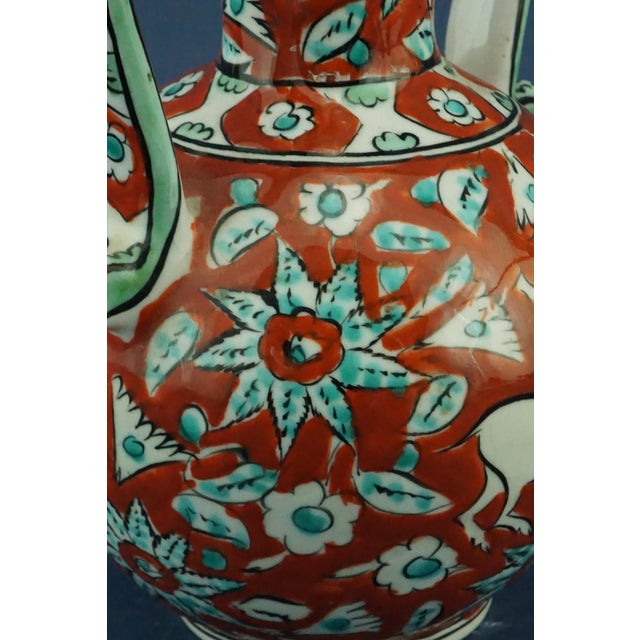20th Century Ceramic Vase with Iznik Decoration and Stylized Ibex by Icarus Rhodes, Greece, 1950s For Sale - Image 14 of 18