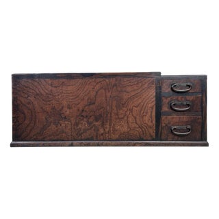 Japanese Keyaki Hibachi with Three Drawers For Sale