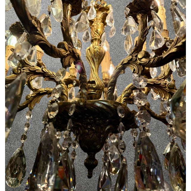 Antique French Louis XV Crystal Chandelier, 1890s For Sale - Image 10 of 16