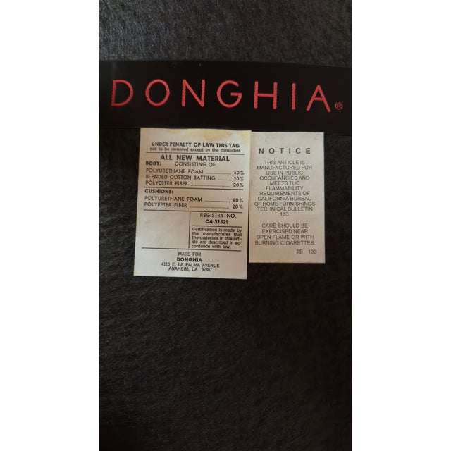 Pair of Donghia Shadow Arm Chairs Upholstered Fabric in Neutral Tan/Gold Subtle Leaf Pattern For Sale In San Francisco - Image 6 of 6