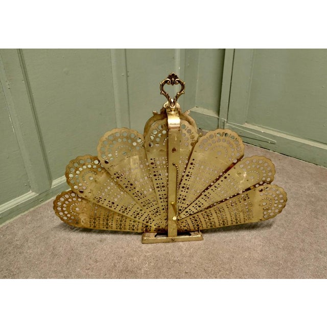 1930s French Folding Brass Fire Screen, 1930 For Sale - Image 5 of 6