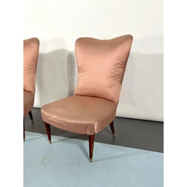 Set of Vintage Italian Pink Club Armchairs, 1950s For Sale - Image 11 of 12