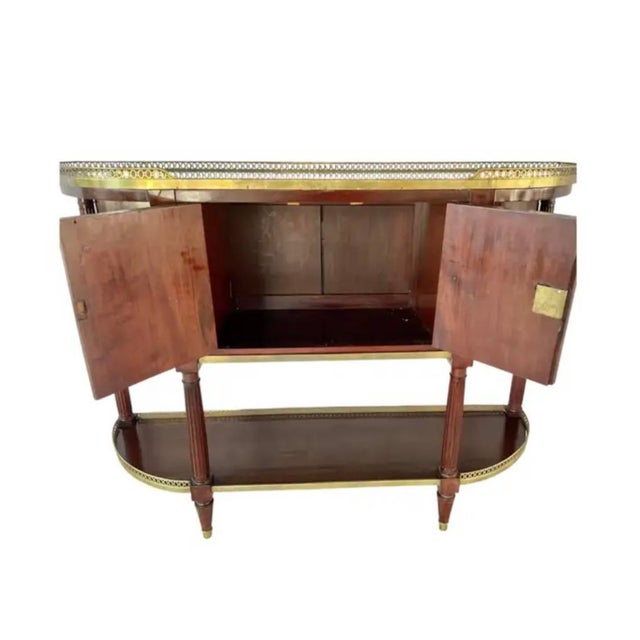 French Mahogany Buffet With Marble Top and Brass Gallery For Sale - Image 9 of 17