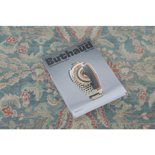 Oversized Antique Persian Sarouk in Blue With Geometric Patterns - Rug & Kilim For Sale - Image 9 of 9