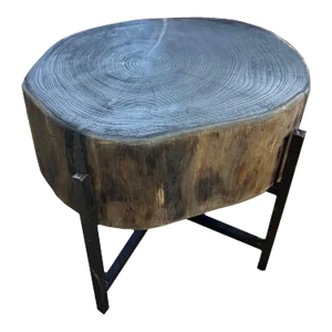 Rustic Modern Shou Sugi Ban Low Side Table – Charred Wood Finish