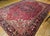 Vintage Persian Heriz Serapi Rug, Hand-Knotted Wool, Geometric Medallion Pattern, Red & Navy, 10x13 For Sale - Image 4 of 14