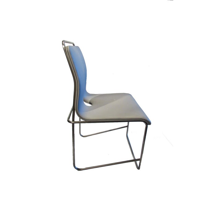 1960s Mid-Century Italian Modern Grey Leather Chairs, Ca 1960 - Set of 2 For Sale - Image 5 of 6