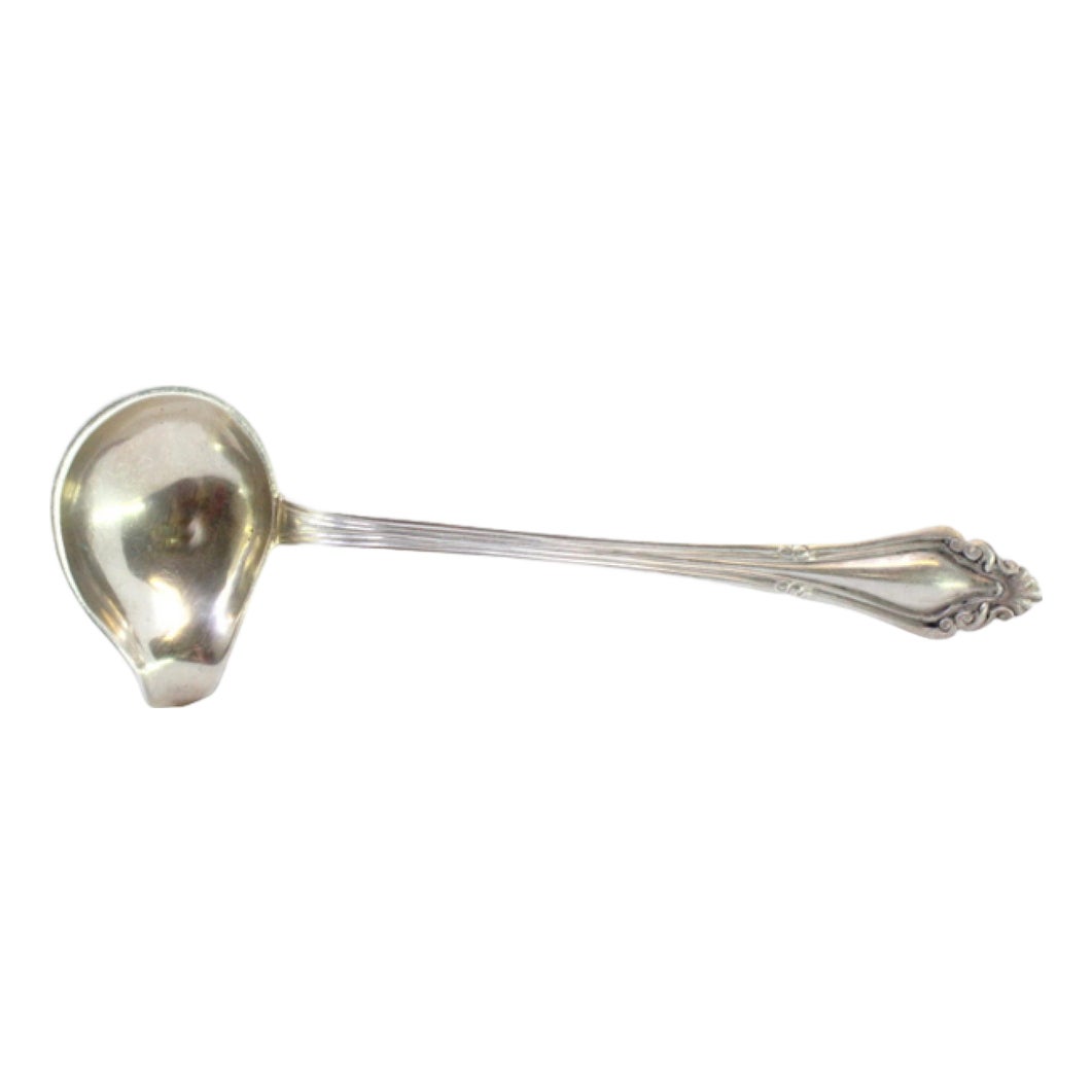 Silver Sauce Spoon with Shell-Shaped Reliefs Handle and Monogram Card ...