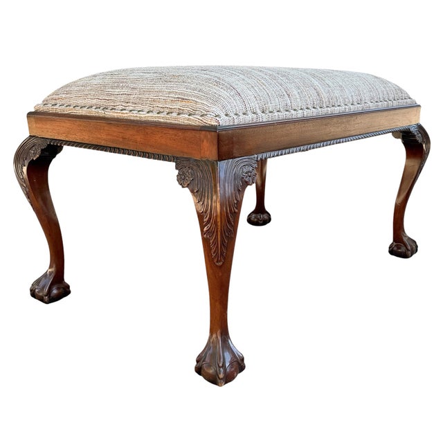 Mid-20th Century Chippendale-Style Ottoman For Sale In Chicago - Image 6 of 18