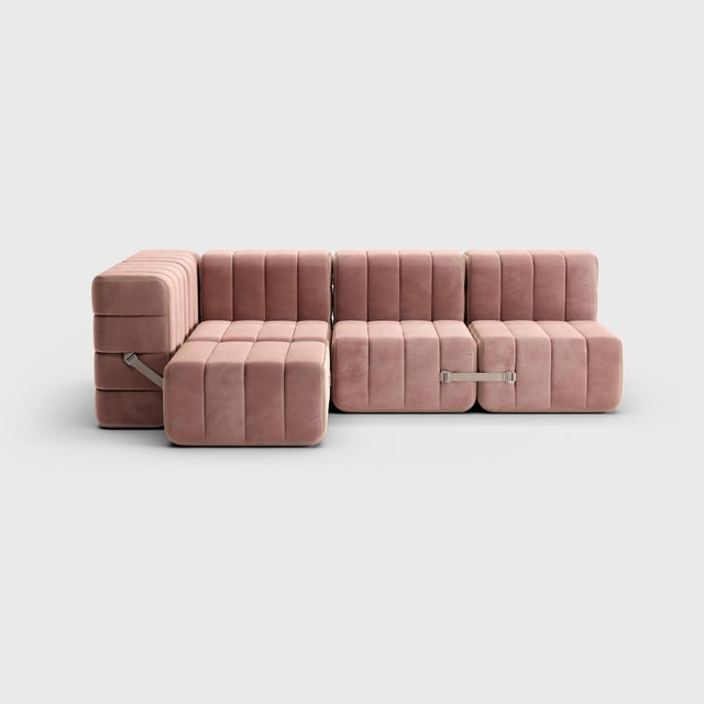 Not Yet Made - Made To Order Curt Modular Set - Flexible Small Corner Sofa - Barcelona - Lotus - V3347/24 (Pink) by Ambivalenz, Set of 9 For Sale - Image 5 of 5
