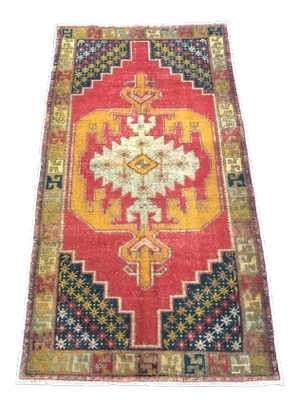 Vintage Red Turkish Oushak Rug